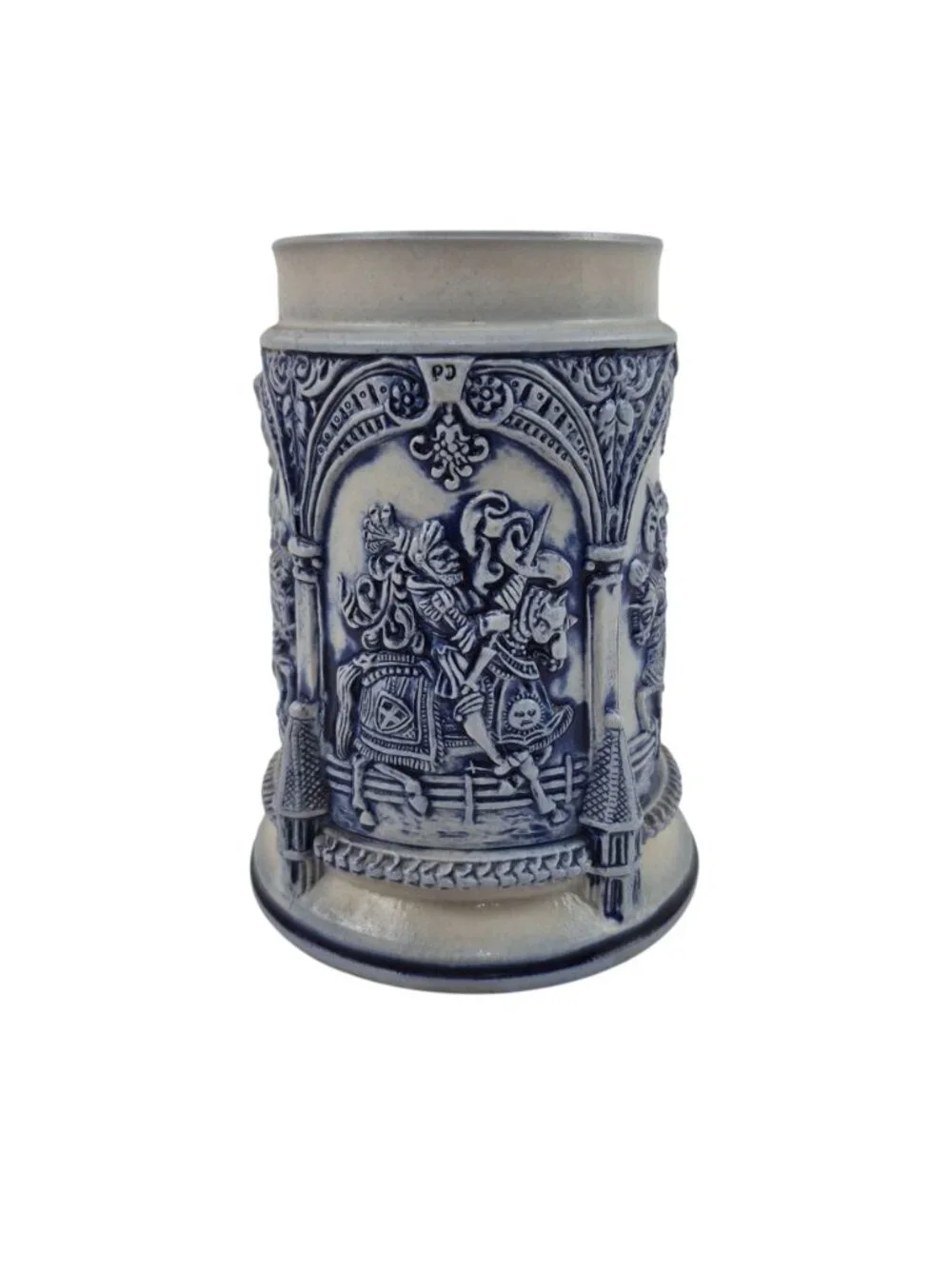 Thewalt Beer Stain Limited Edition Germany Blue Gray Salt Glazed Raised Relief